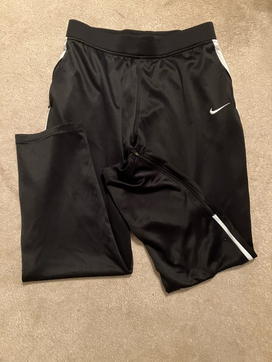Nike Pants - Nike Black Track Pants with White Swoosh and Side Stripe